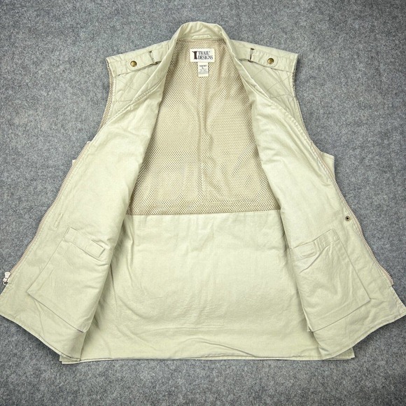 VTG Trail Designs Vest Mens Large Tan Khaki Fishing Hunting Outdoors Pockets‎ - Picture 9 of 16